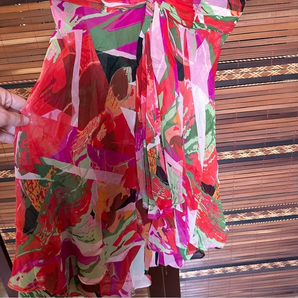 🌟3/$20🌟 Donna Ricco New York 4P Multi Color 100% silk floral dress - Picture 4 of 7